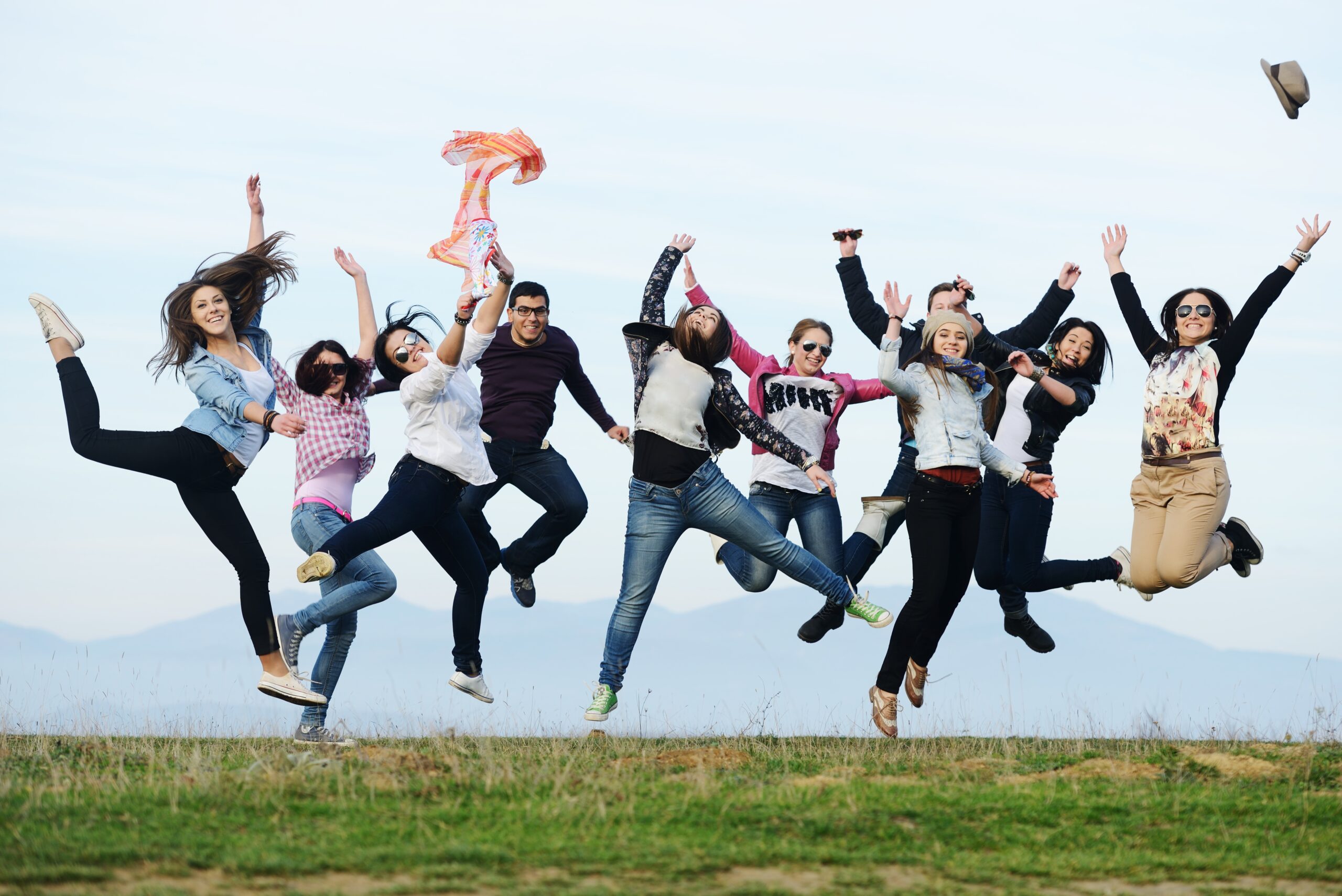 happy employees of a startup company